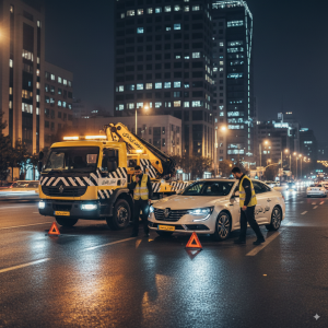 یدک‌کش و خودروی امدادی رنو در خیابان‌های تهران