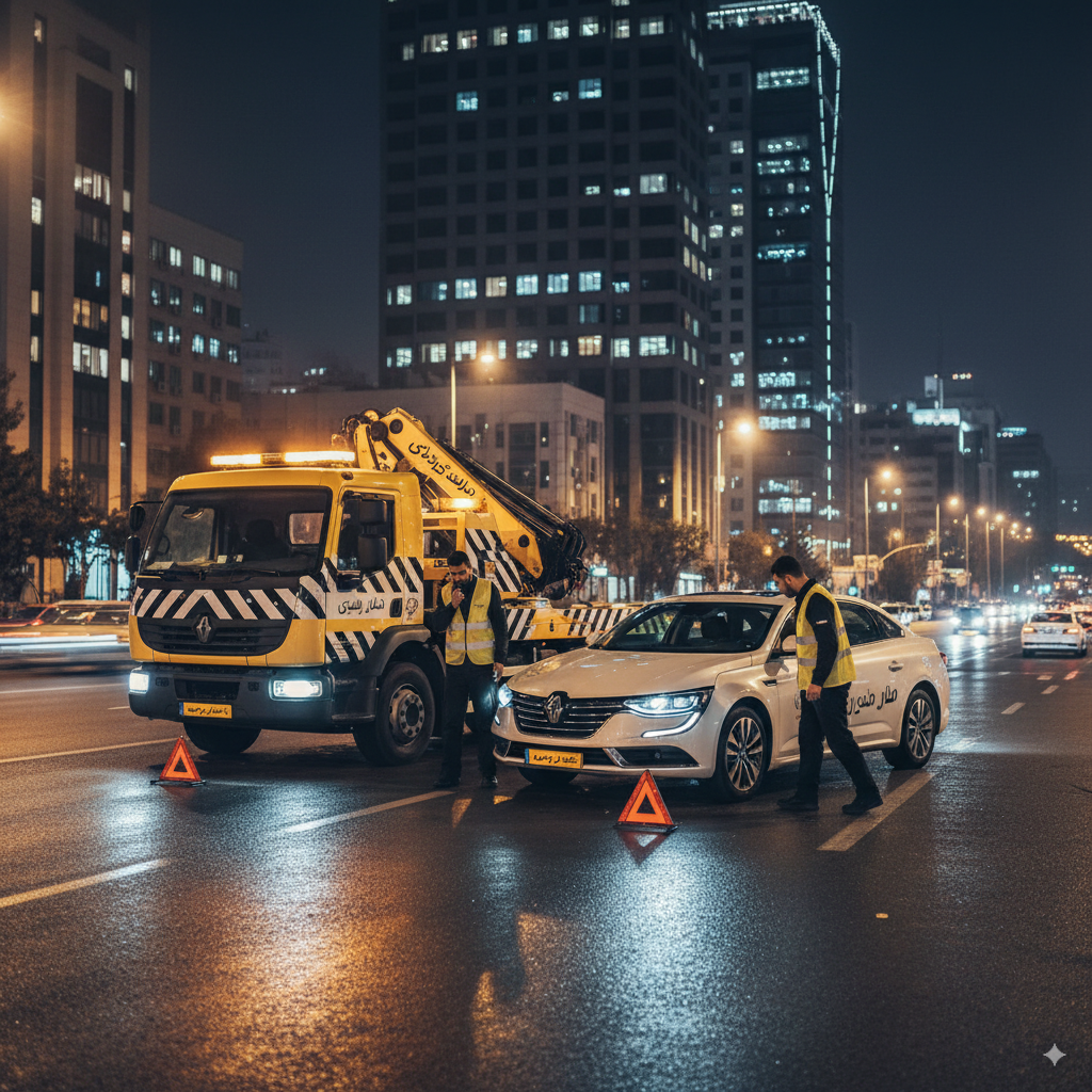 یدک‌کش و خودروی امدادی رنو در خیابان‌های تهران