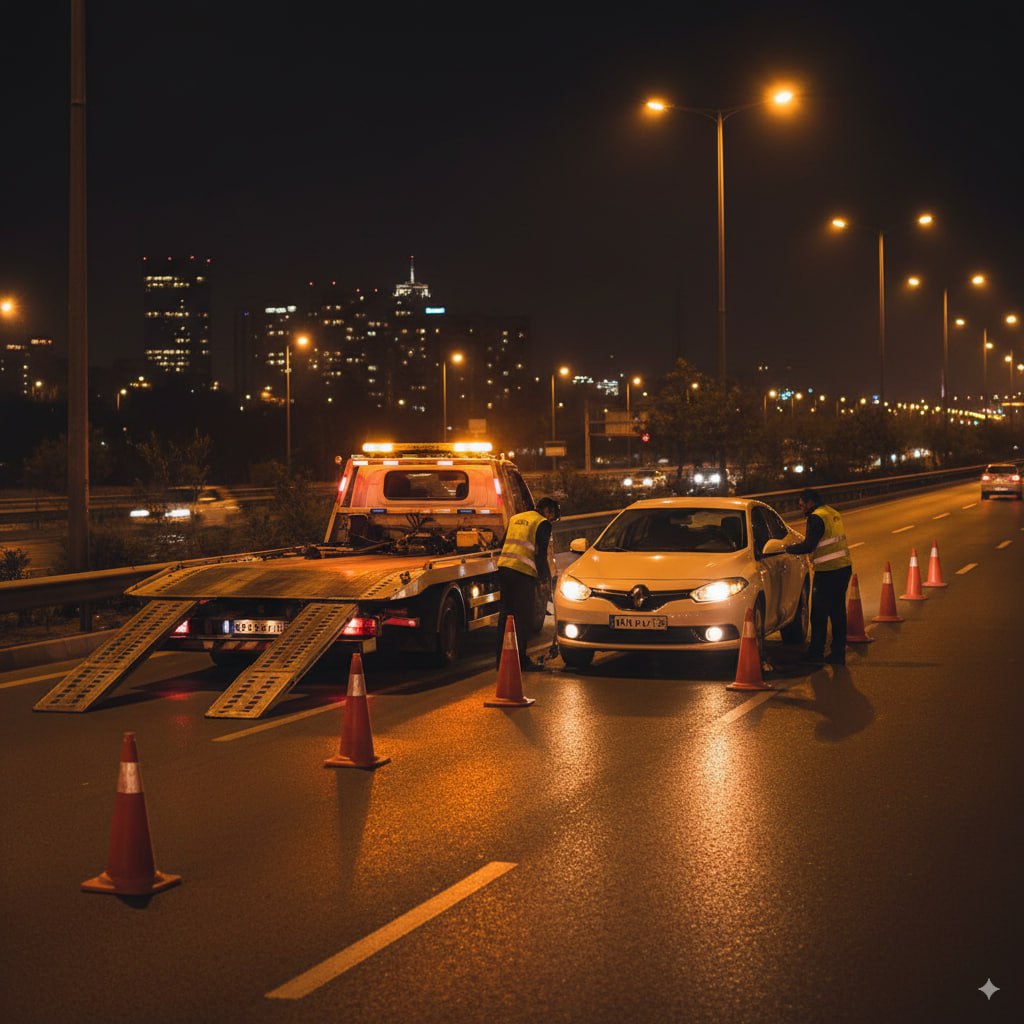 امداد شبانه‌روزی رنو در تهران با یدک‌کش و تجهیزات ایمنی