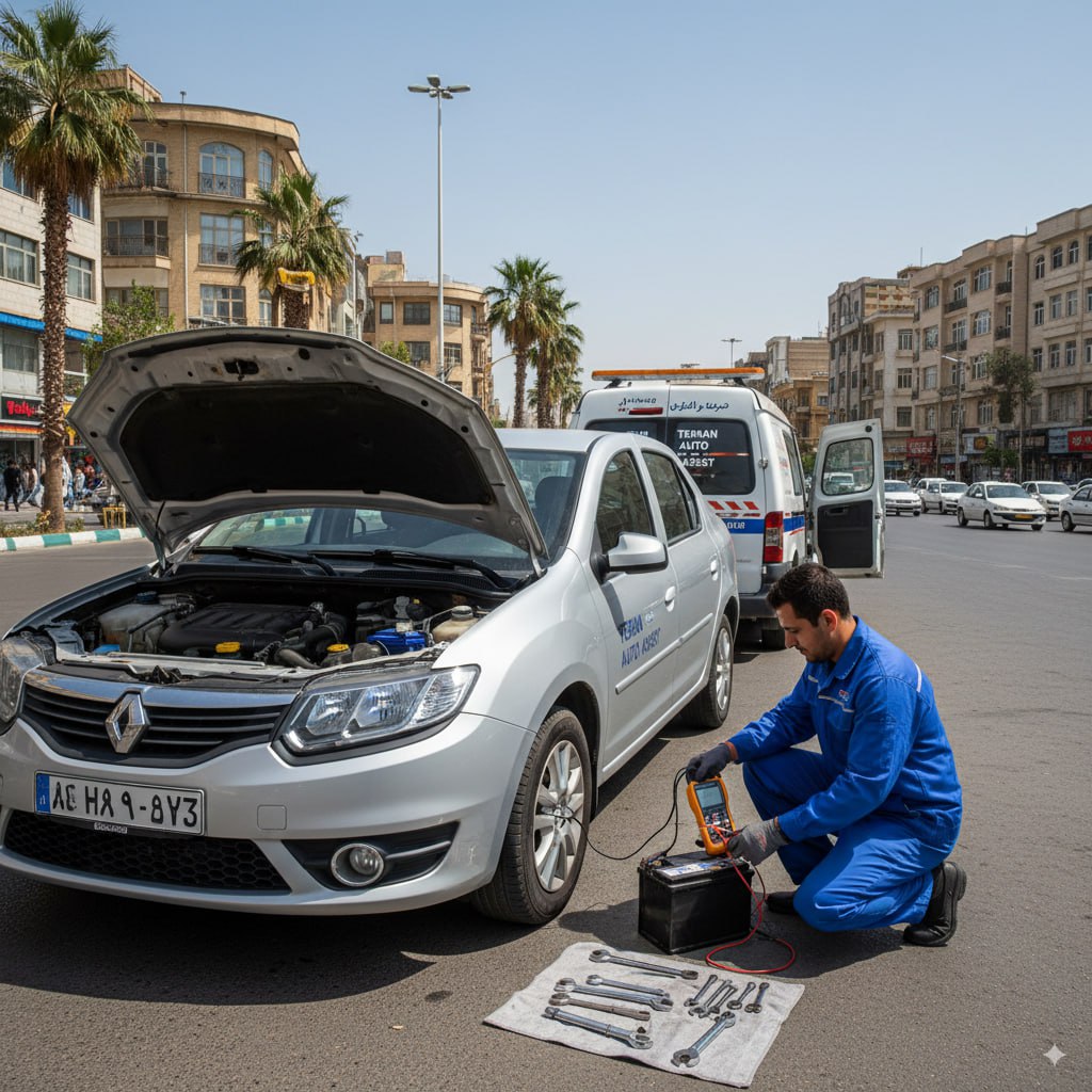 تعویض باتری رنو در محل تهران با تستر و ابزار تخصصی