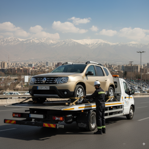 حمل و امداد رنو داستر با خودروبر تخت در تهران