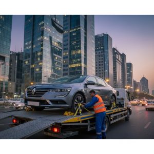 امداد خودرو رنو تالیسمان در تهران با حمل تخت استاندارد