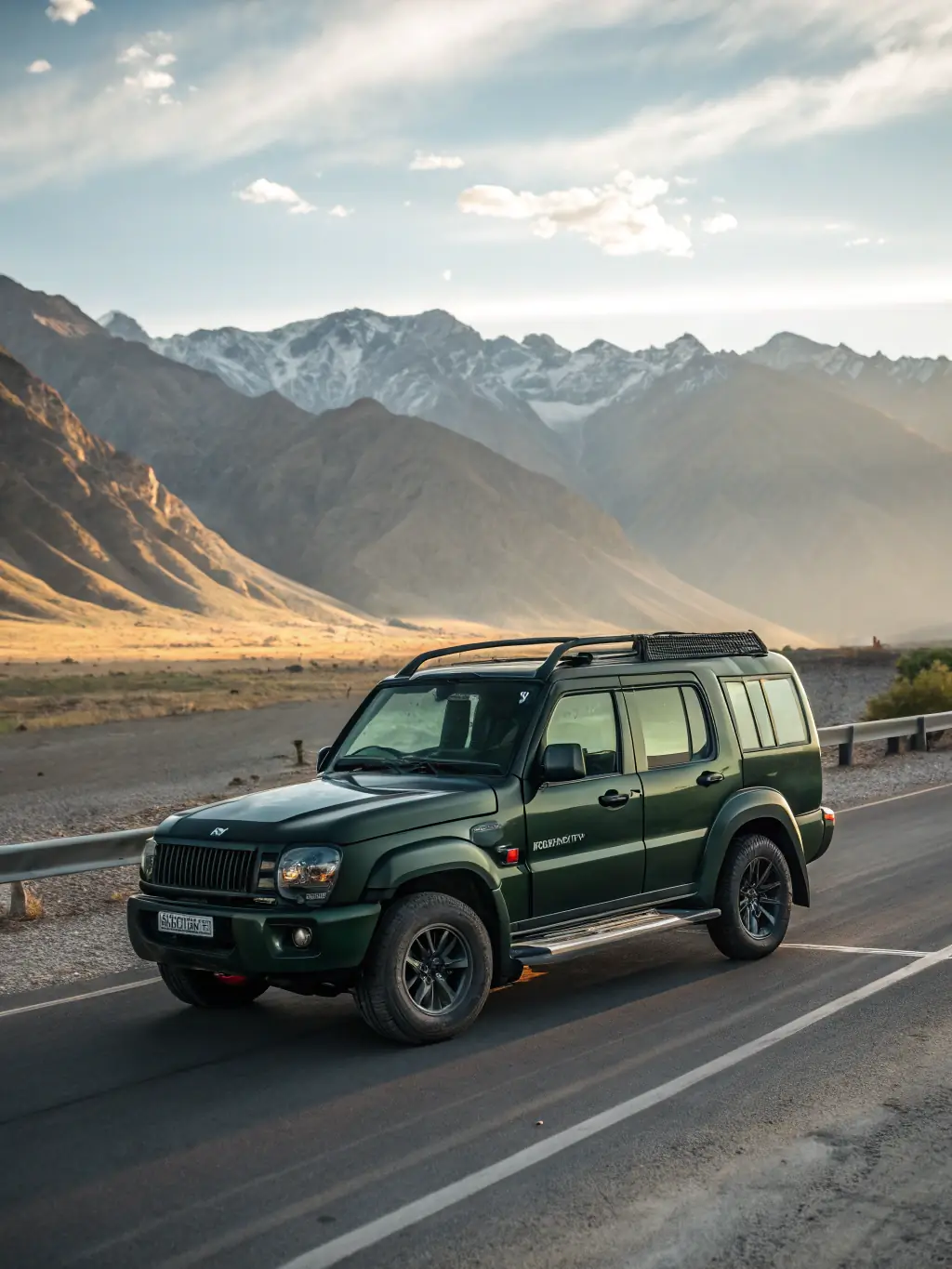 A Renault Duster SUV driving on a dirt road, demonstrating its off-road capabilities and rugged design, with a focus on its durability and reliability.