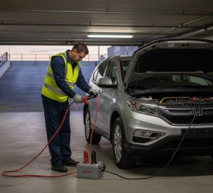 باتری به باتری رنو در شهرک غرب و گیشا با رعایت اصول ایمنی