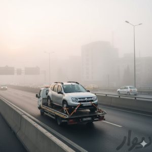 داستر روی خودروبر تخت در تهران با مهاربندی استاندارد