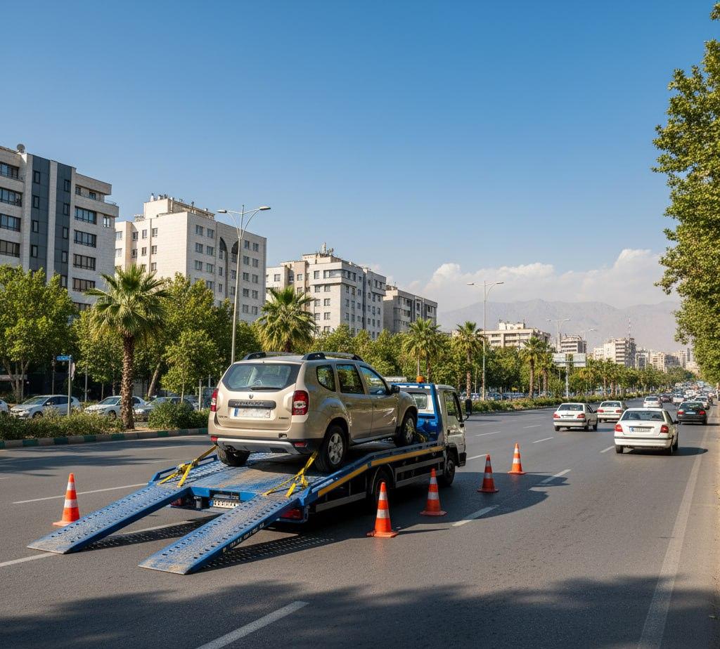 حمل ایمن رنو داستر در سعادت‌آباد با خودروبر تخت