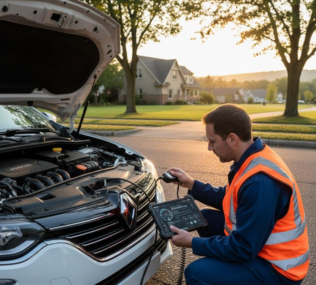 دیاگ رنو با دستگاه CLIP در شهرک غرب و گیشا در محل مشتری