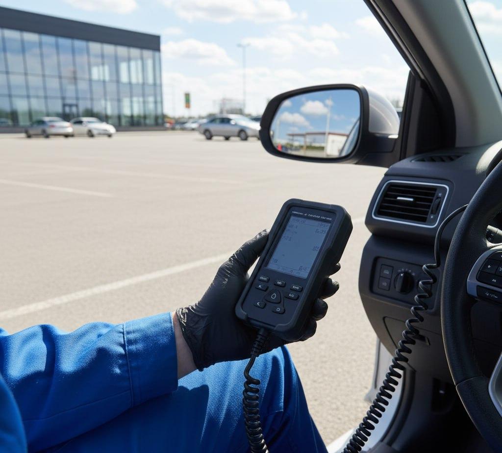 دیاگ رنو با دستگاه CLIP در پارکینگ منطقه ۴ تهران