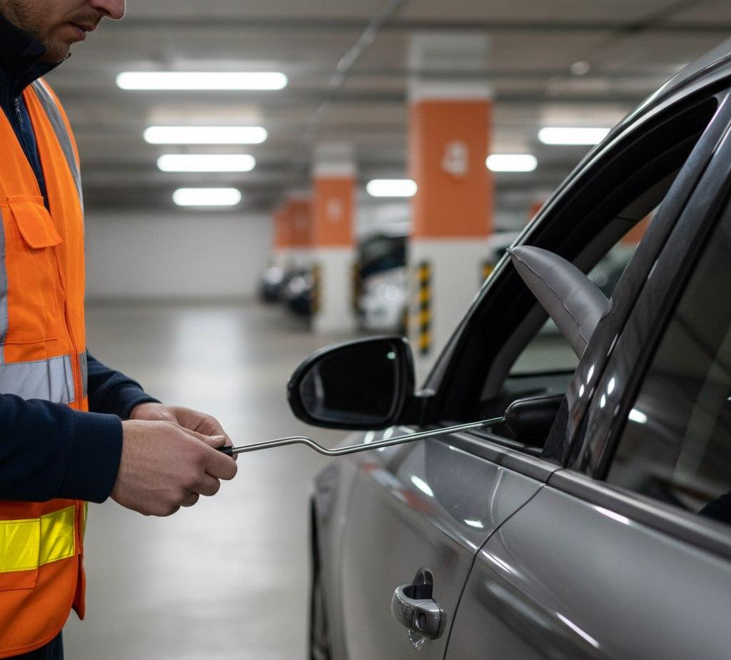 باز کردن درب رنو در پارکینگ بدون آسیب با ابزار تخصصی